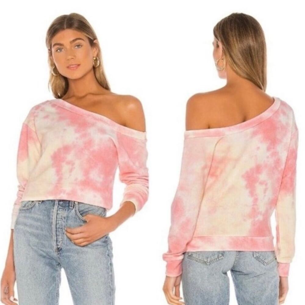 Superdown Tie Dye One Shoulder Sweatshirt